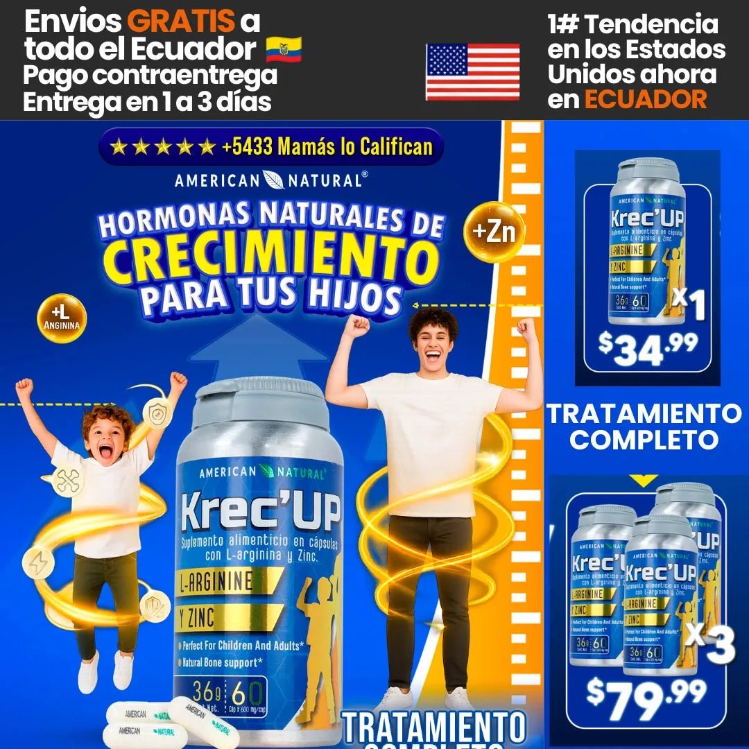 KREC’ UP 60 CÁSPSULAS | Potencia al máximo el crecimiento y desarrollo de tu Hijo - Ecutienda.store