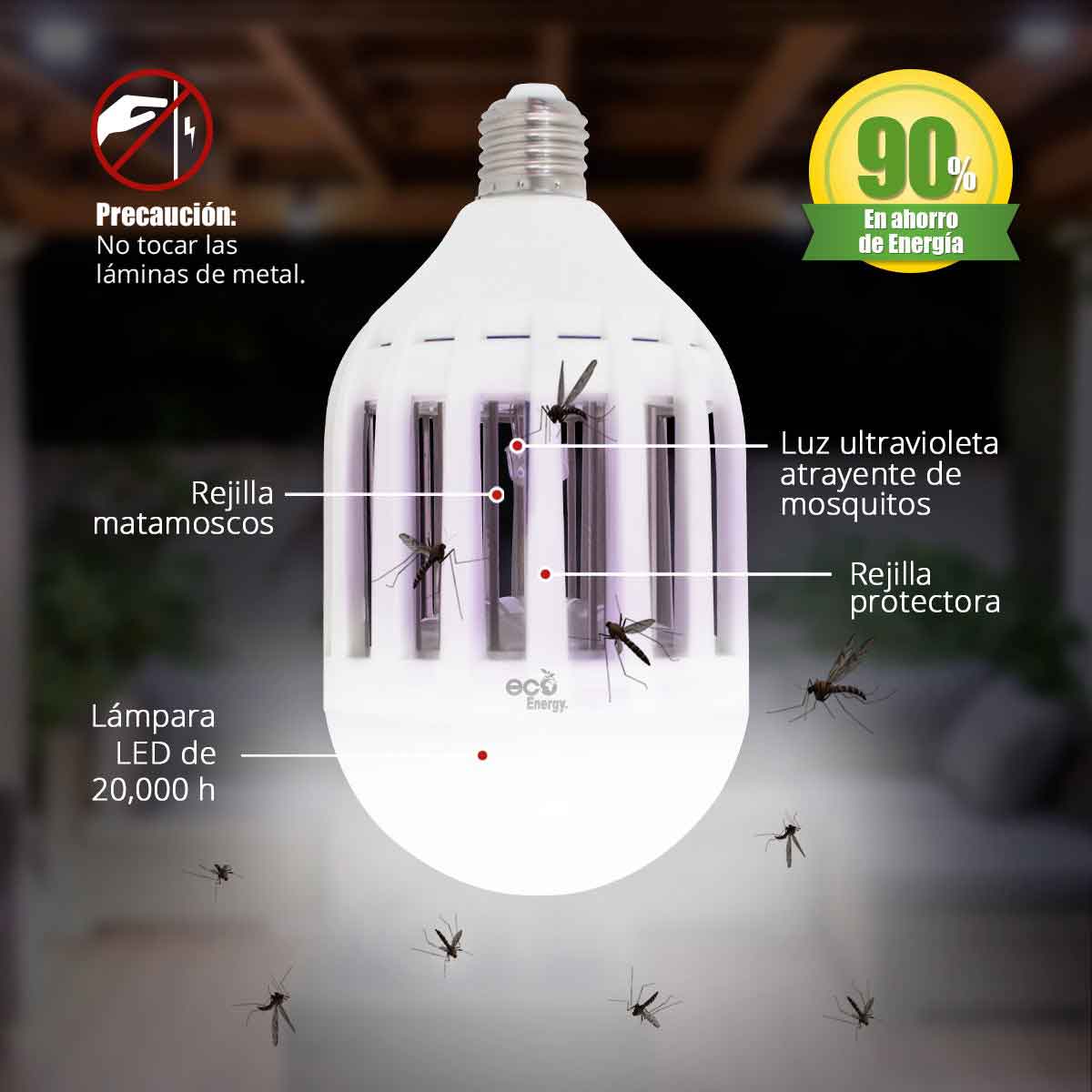 Foco Led anti- Mosquito + Repelente