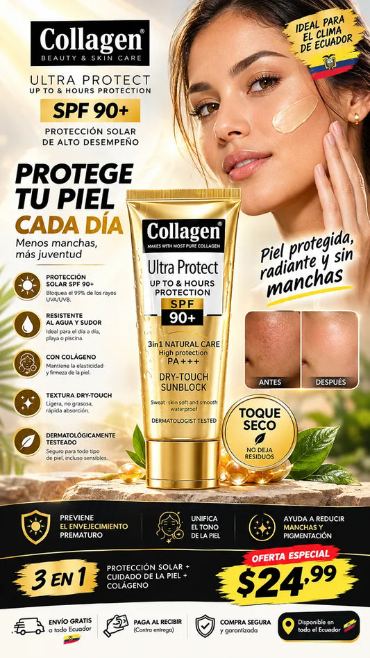 PROTECTOR SOLAR 3 EN 1 + COLAGENO