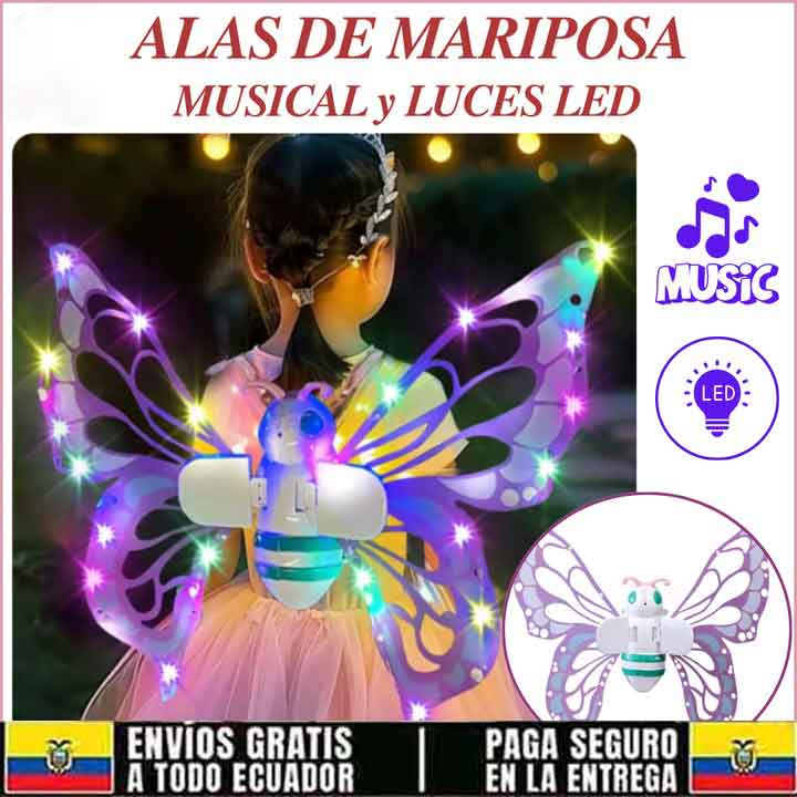 🦋Butterfly: Alas de Mariposa con Luces RGB y musica🦋 - Ecutienda.store