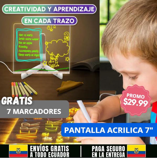 PIZARRA LED MÁGICA 7 PULGADAS + GRATIS 7 ROTULADORES - Ecutienda.store