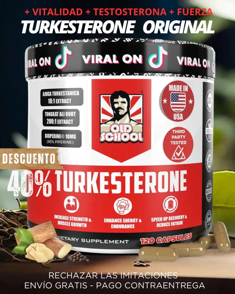 TURKESTERONE PRO OLD SCHOOL ORIGINAL - Potencia tu fuerza y Masculinidad. - Ecutienda.store