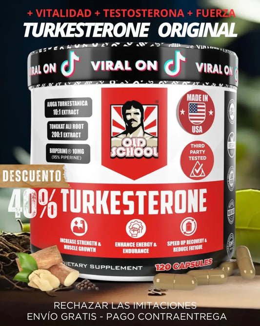 TURKESTERONE PRO OLD SCHOOL ORIGINAL - Potencia tu fuerza y Masculinidad. - Ecutienda.store